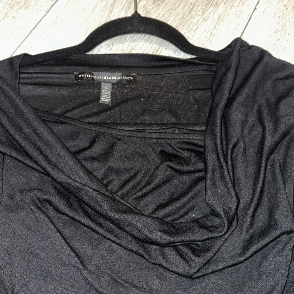 White House Black Market draped Neck Long-Sleeve Women's Top size large - Picture 4 of 6